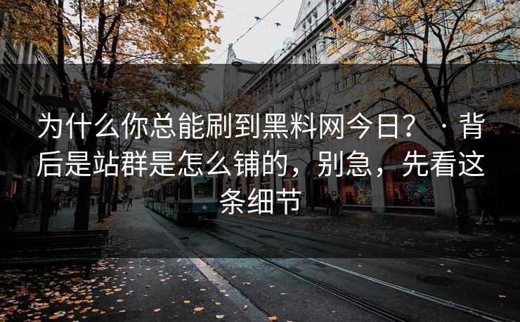 为什么你总能刷到黑料网今日? · 背后是站群是怎么铺的,别急,先看这条细节 为什么你总能刷到黑料网今日? · 背后是站群是怎么铺的,别急,先看这条细节